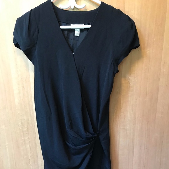 VINTAGE BLACK SILK DRESS - Picture 2 of 9